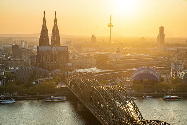 istock Image of Cologne with Cologne Cathedral and Rhine river. 584244870