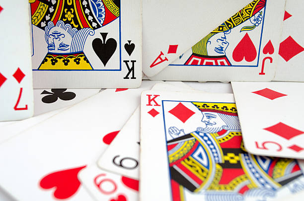 istock Lot of dusty old playing cards 584245020