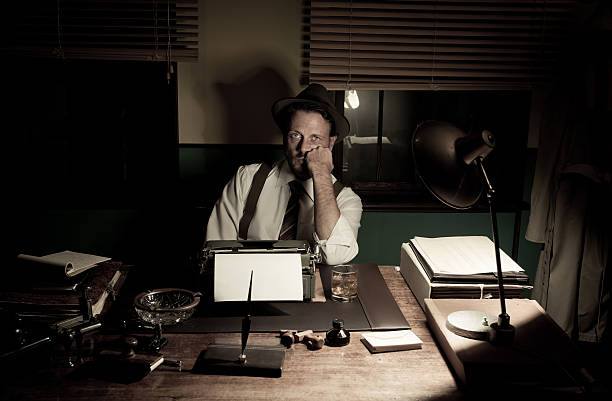 istock 1950s journalist working late at night 584245444