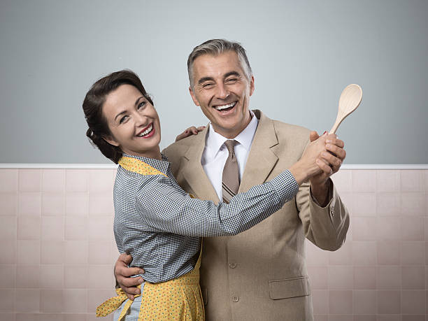 istock Vintage couple dancing in the kitchen 584245706