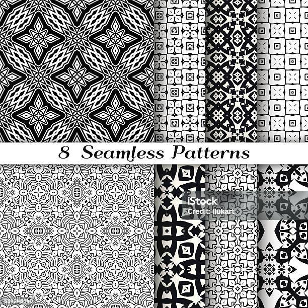 Linear Style Pattern Tileable Set Of Eight Seamless Linear Patterns With Thin Lines Stock ...