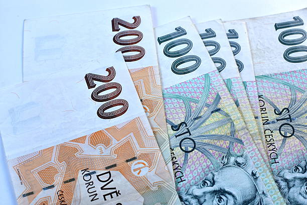 istock Close up Czech Koruna currency, Czech Republic 584249194
