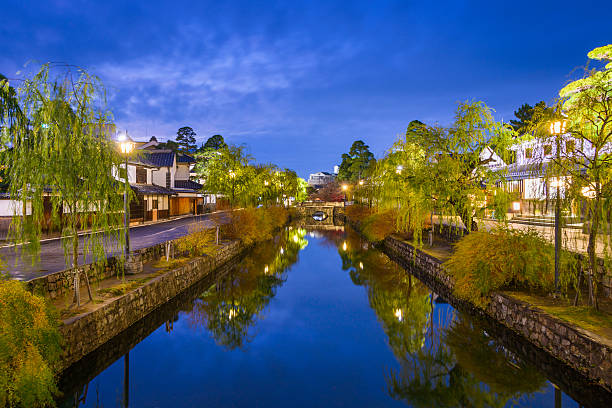 Historic canal in Kurashiki, Okayama, Japan.