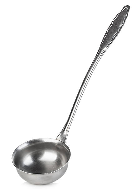 istock Soup ladle close-up isolated on white background. 584464770