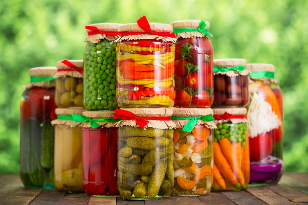 istock Preserved vegetables in the jars 584464986
