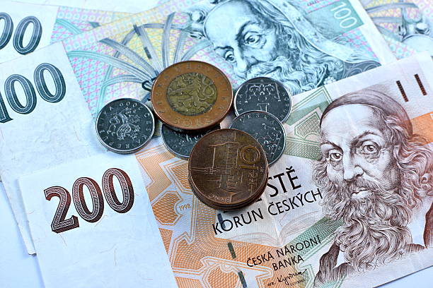 istock Close up Czech Koruna currency, Czech Republic 584464988
