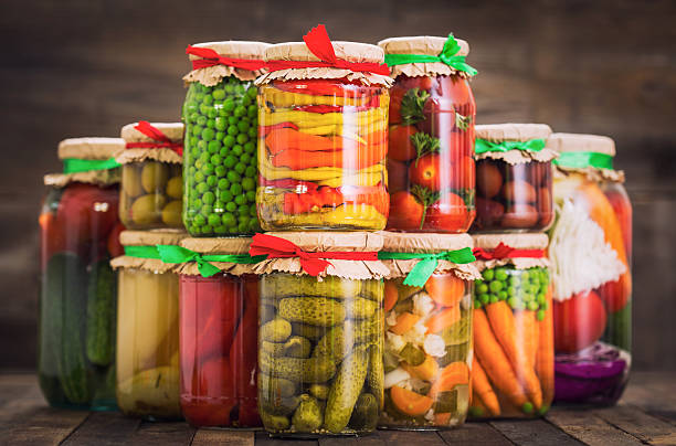 istock Preserved vegetables in the jars 584464998