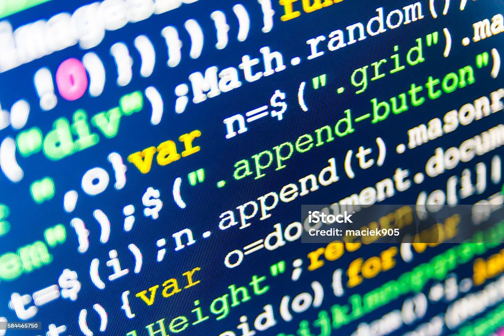 Software Developer Programming Code On Computer Stock Photo - Download ...