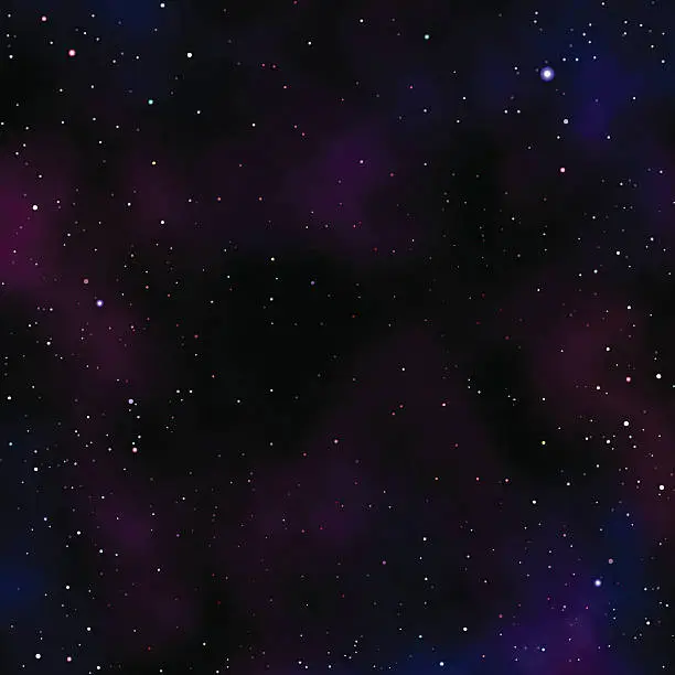 Vector illustration of Night Sky with Stars and Clouds