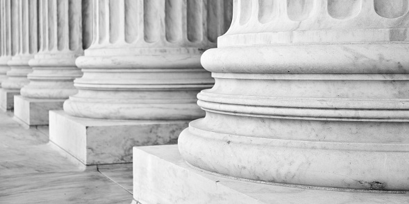 Supreme Court Building Columns in the Capitol of Washington DC