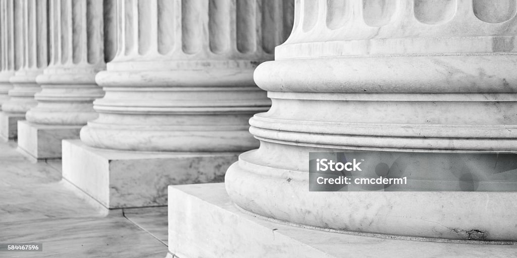 Supreme Court Building Washington DC Supreme Court Building Columns in the Capitol of Washington DC Stability Stock Photo