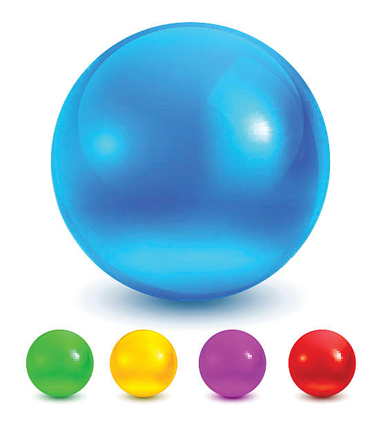 ilustrações de stock, clip art, desenhos animados e ícones de collection of colorful glossy spheres isolated on white. vector illustration. - blue ball