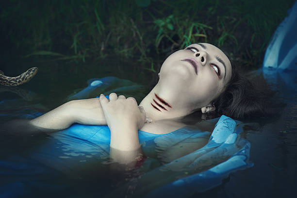 istock Terrible drowned dead ghost woman 584470900