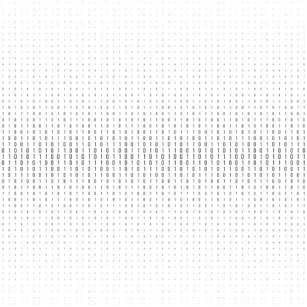ilustrações de stock, clip art, desenhos animados e ícones de binary code black and white background - line 01 01