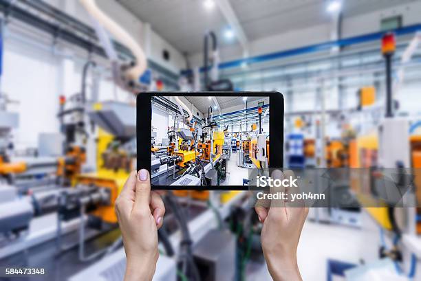 Ordering Online From Plastic Factory Stock Photo - Download Image Now - Manufacturing, Technology, Digital Display