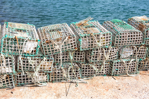 rope pots as a trap for fishing octopus and seafood