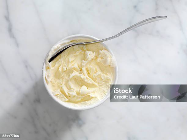 Vanilla Ice Cream Stock Photo - Download Image Now - Ice Cream, Vanilla Ice Cream, Spoon