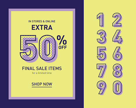 Clean trendy sale banner template. Flat design. Colorful vector.