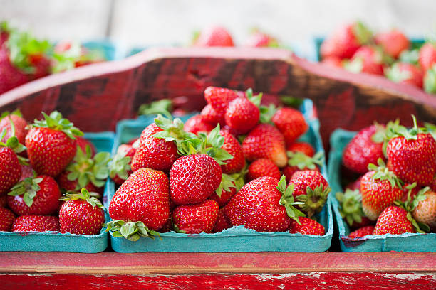 istock Vintage Crate of Strawberries 584478786