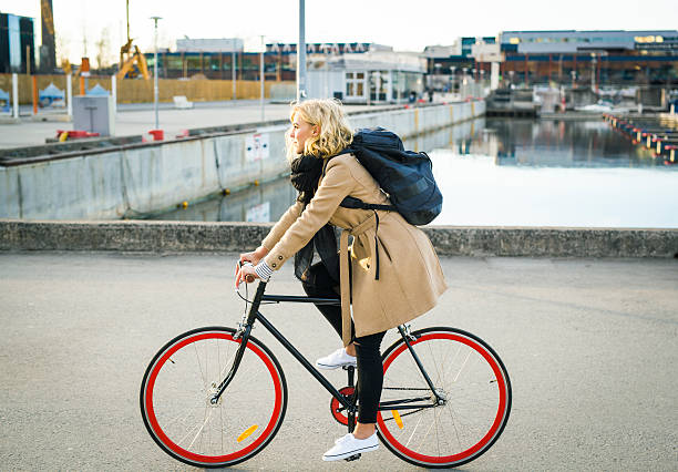istock Enjoying An Evening Bicycle Ride By The Little Harbor 584483068