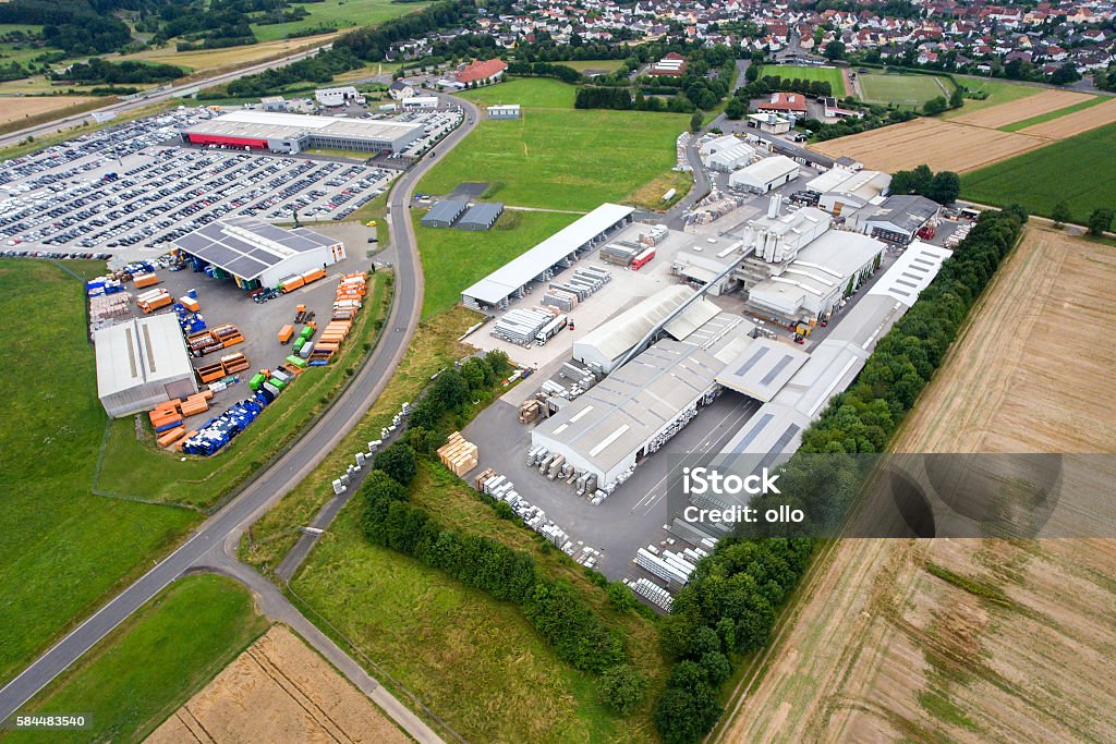 Industrial area and factory, aerial view Rural Scene Stock Photo