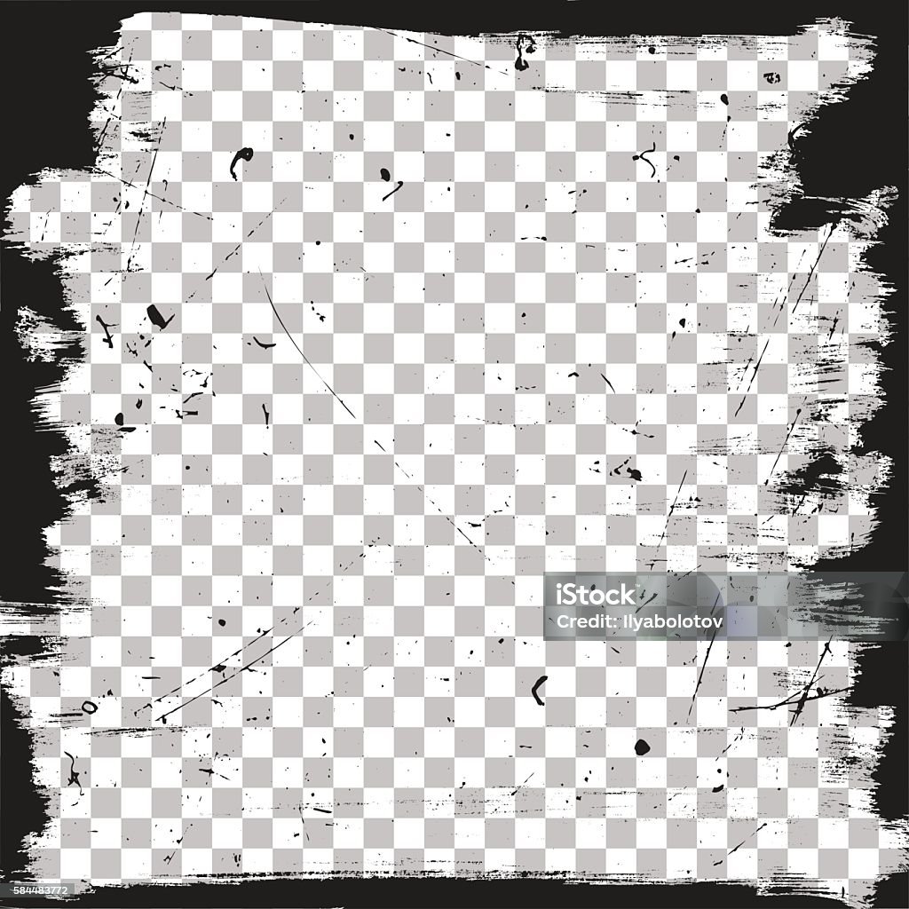 Grunge border template Grunge border template with scratches texture. Vector brush frame background. At The Edge Of stock vector