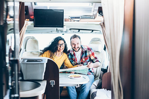 Tourists traveling with a caravan