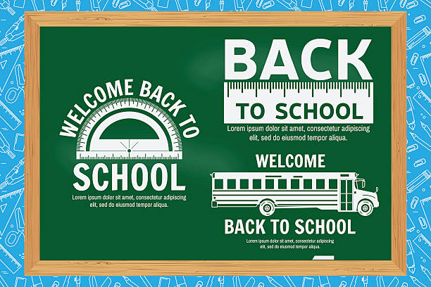 illustrations, cliparts, dessins animés et icônes de retour à l'école design - symbol blackboard invitation part of