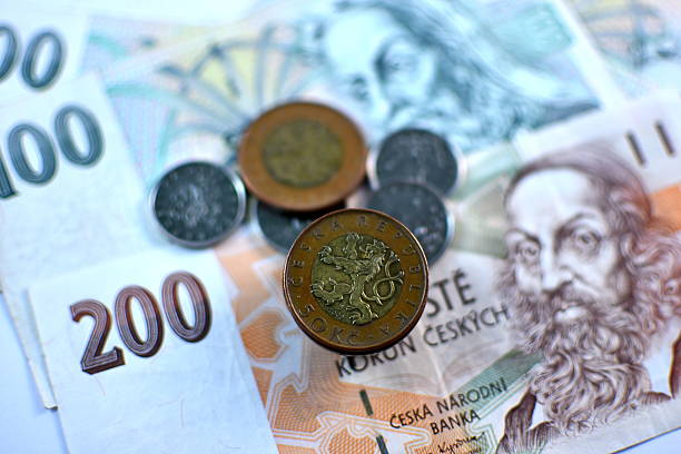 istock Close up Czech Koruna currency, Czech Republic 584496234