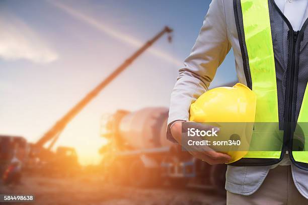 Engineer Or Safety Officer Stock Photo - Download Image Now - Education Training Class, Safety, Construction Industry