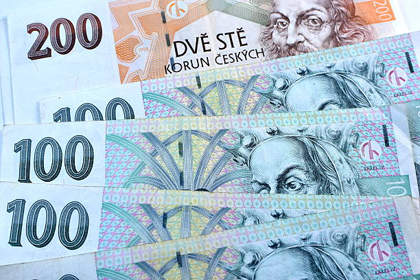 istock Close up Czech Koruna currency, Czech Republic 584499184