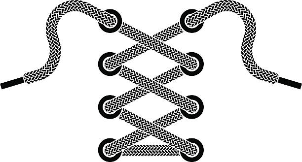 shoe lace symbol shoe lace symbol - illustration for the web shoelace stock illustrations