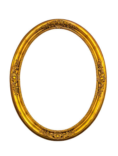 istock Golden classic ellipse frame isolated 584503578