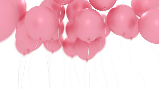 istock Pink balloons isolated on white 584504260