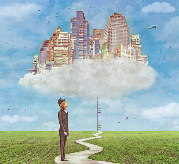 istock Young hopeful man looking to the future 584506442
