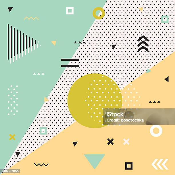 Trendy Retro Cards Abstract Seamless Pattern Stock Illustration - Download Image Now - Abstract, Arts Culture and Entertainment, Backgrounds