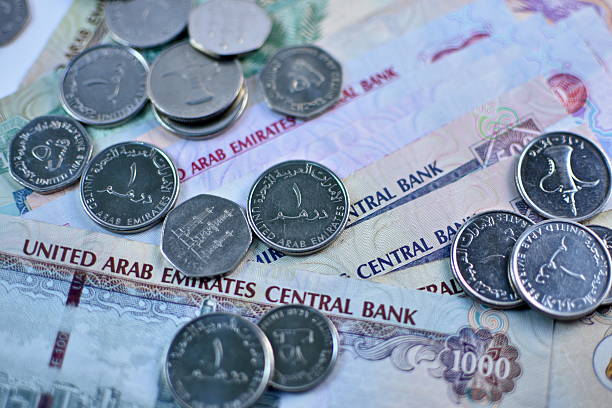 istock Close up Dirhams currency, United Arab Emirates 584508132