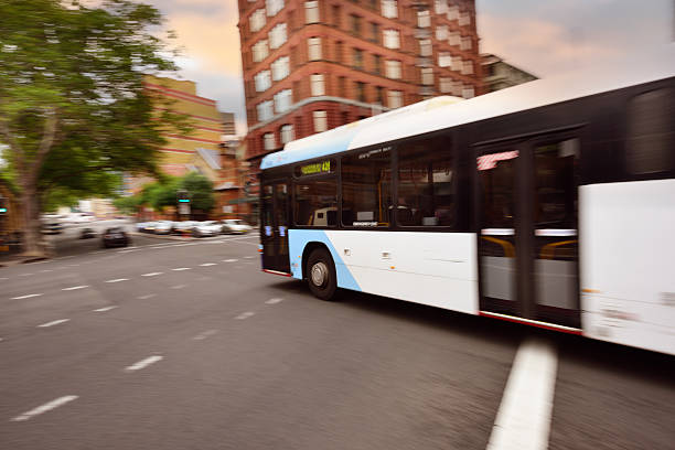 istock Bus in city traffic, rush hour, motion blur 584511994