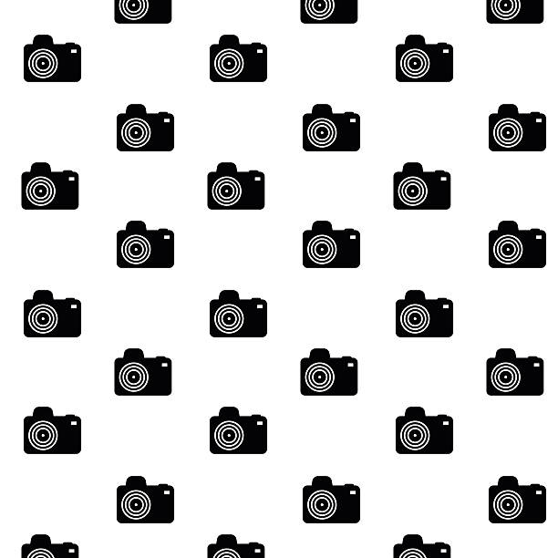 ilustraciones, imágenes clip art, dibujos animados e iconos de stock de foto de la cámara negra de patrón - lighting technique aperture photocamera color image