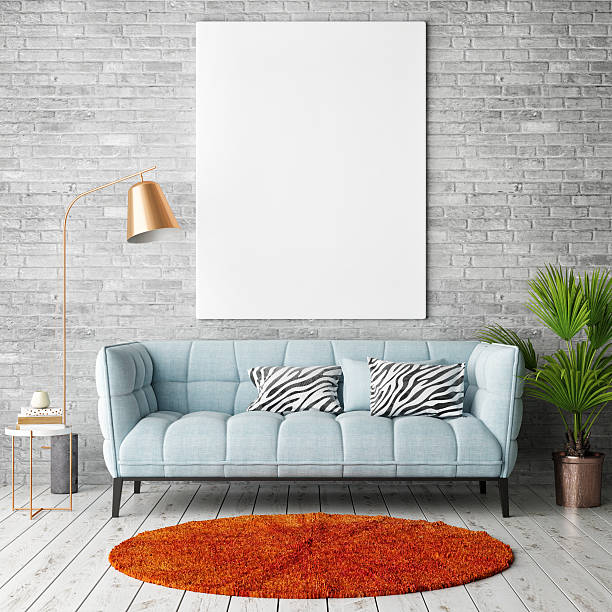 istock Mock up poster with vintage hipster loft interior background 584570000