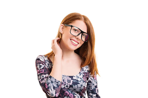 istock Smiling young girl with glasses 584570182
