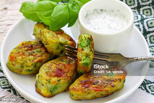 Healthy Vegetarian Potato Patties Stock Photo - Download Image Now - Broccoli, Burger, Prepared Potato