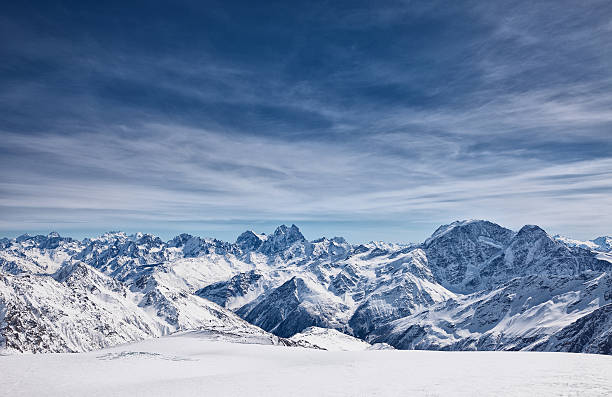山脈の景色  - 冬 写真 ストックフォトと画像