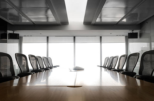 istock Table boardroom with chair in morning / meeting associate 584577370