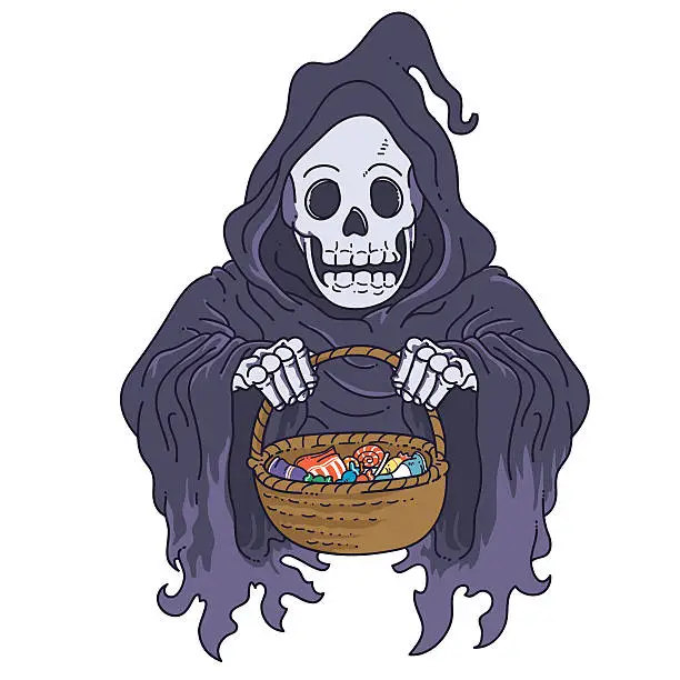 Vector illustration of Reaper trick or treat