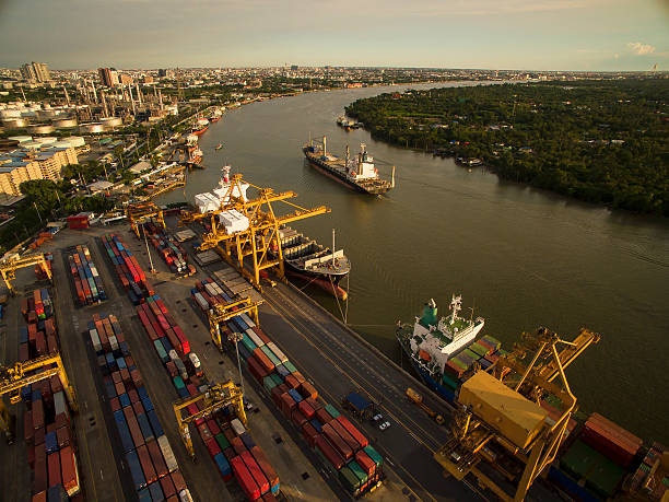 istock Aerial View of Dockyard 584579624