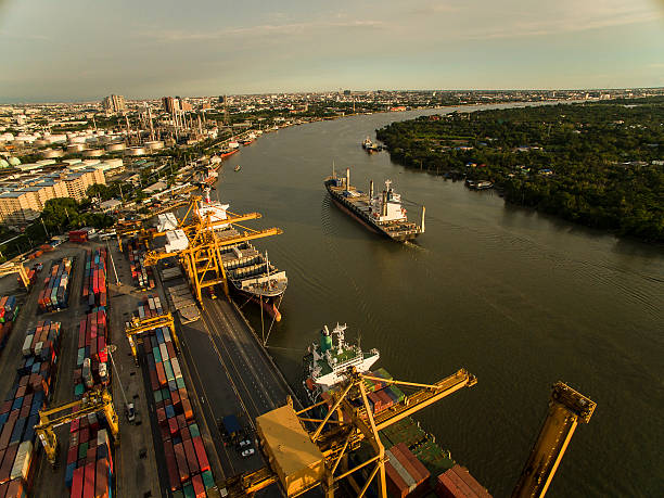 istock Aerial View of Dockyard 584579666
