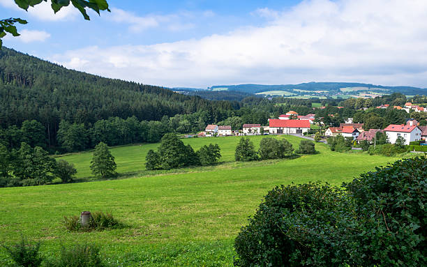 istock Village below the castle Velhartice 584580896