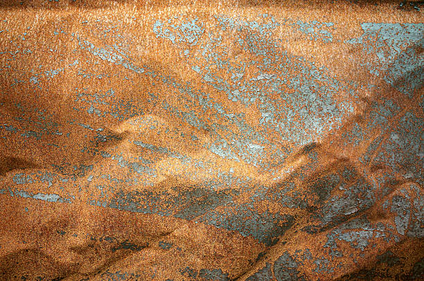 istock Rusty grunge old metal wall texture background 584582114