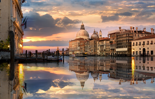 Grand Canal in Venice at the sunset